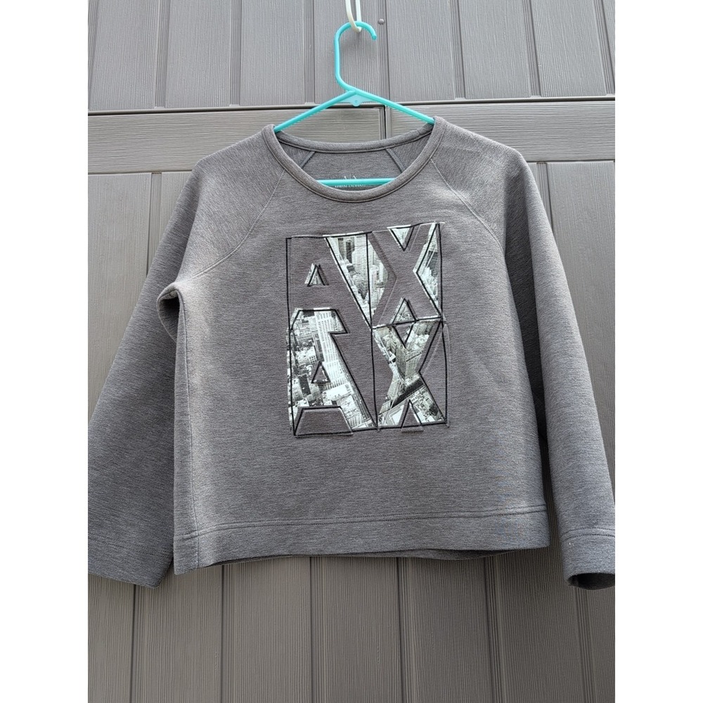 Armani Exchange Vintage Knit Sweater Pullover Gray Sweatshirt Cotton Y2k Small